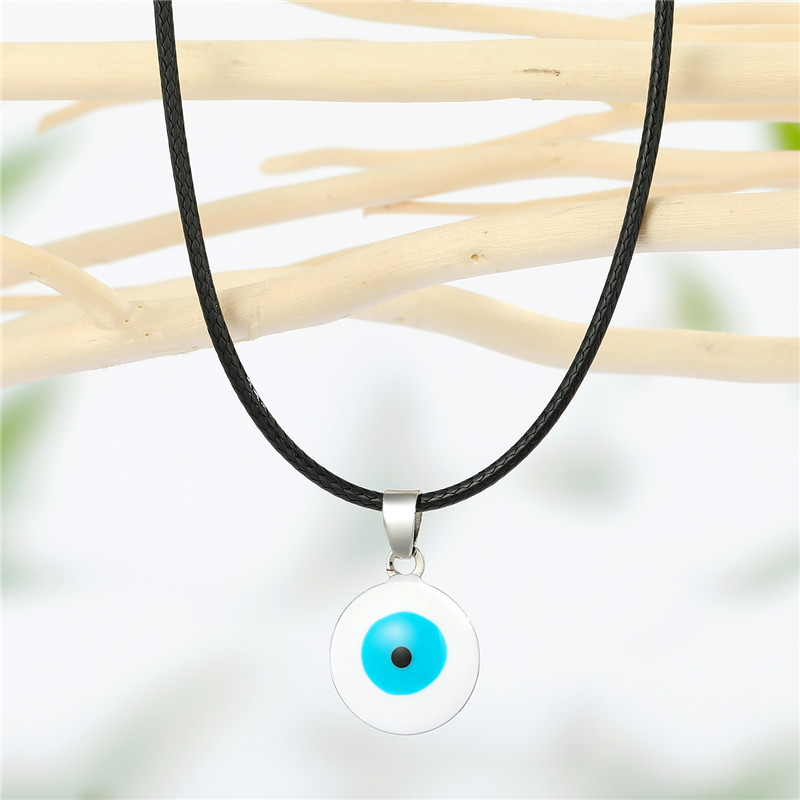 Vente En Gros Bijoux Oeil Bleu Dégoulinant D&#39;huile Pendentif Collier Nihaojewelry display picture 4