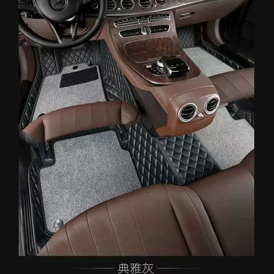 Special car mat fully surrounded Modelə uyğun ayaqaltı - model-year-pure-black-five-black-gray-high-end-carpet-silk