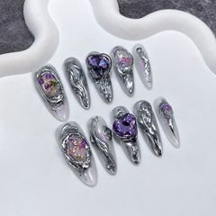 手工穿戴甲鐵礦隕石歐美高級美甲貼片甜酷辣妹穿戴式指甲貼批發