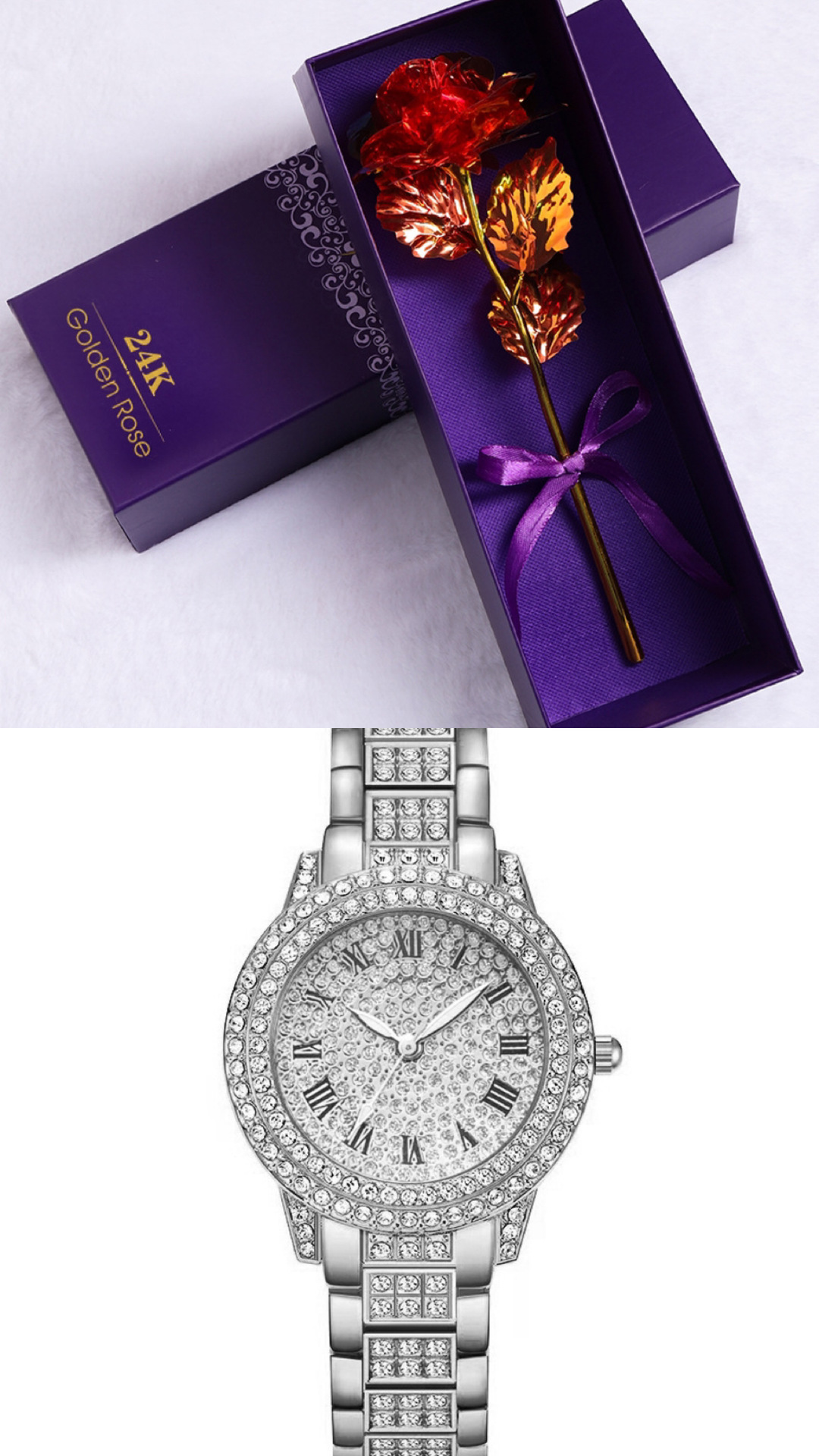 Gold Foil Rose Gift Set With Decorative Design For Any Occasion_voghion.com