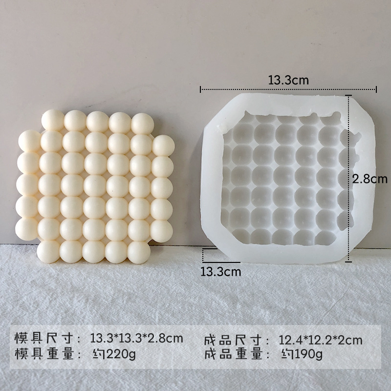 Transfronteriza geométrica BOLA MÁGICA vela molde de silicona diamante superficie bola polígono cubo aromaterapia vela molde al por mayor