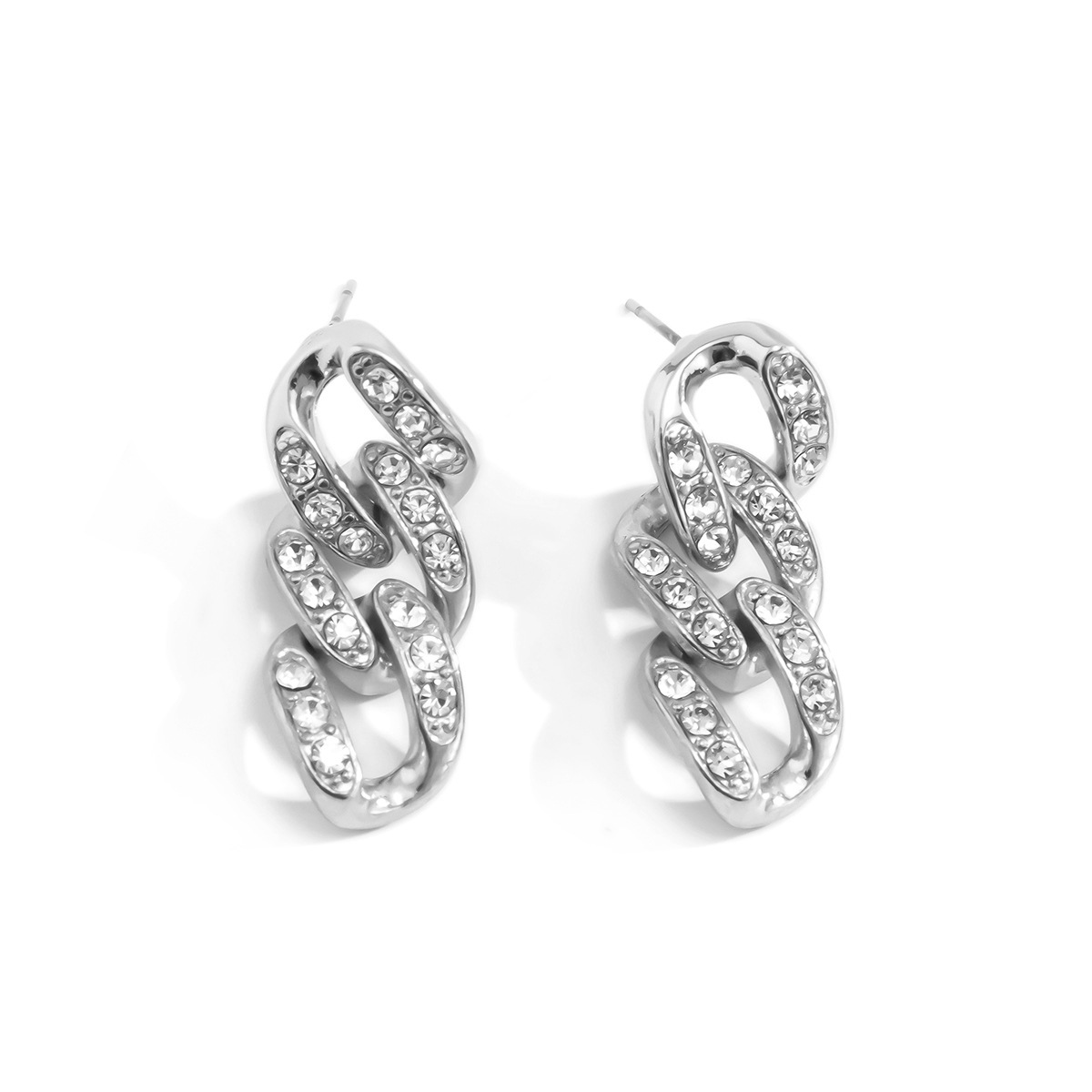 Pendientes De Cadena De Diamantes Sencillos display picture 9