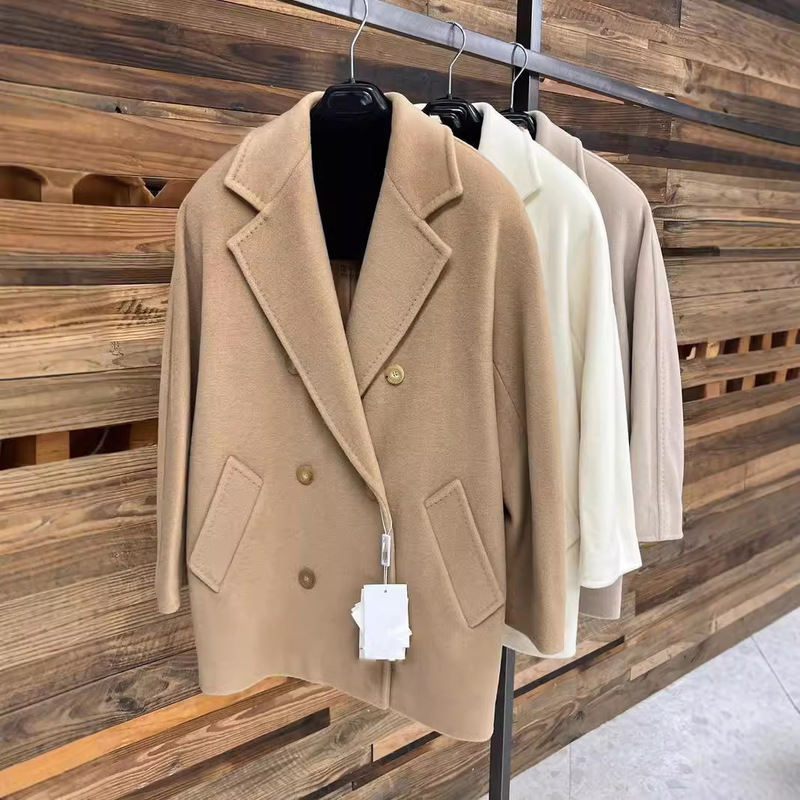 101801 Short m's Guinea Show Coat Cashmere Wool Short Women's Jacket 2024 Winter New Style