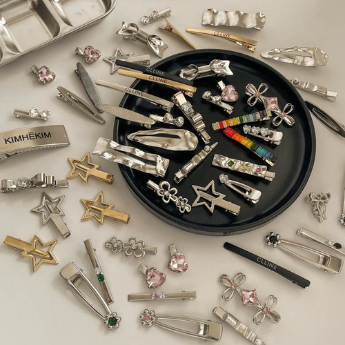 Cute star hair clip ins bangs clip dopamine edge clip candy-colored duckbill clip one-word clip hair accessories headdress hair