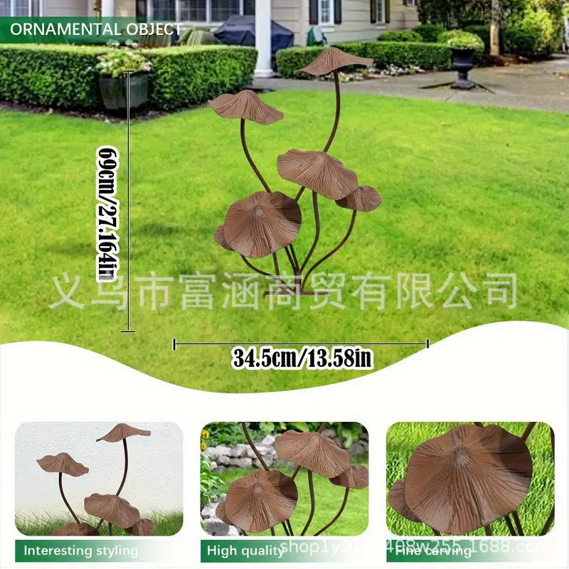 跨境蘑菇花园摆件热卖欧美复古乡村风格铁艺金属花园装饰庭院造景