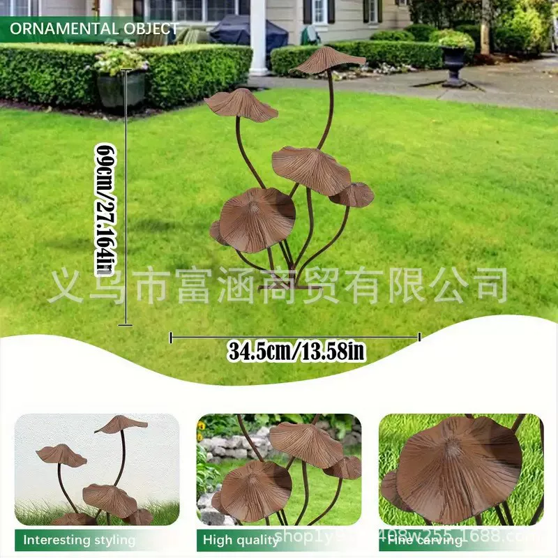 跨境蘑菇花园摆件热卖欧美复古乡村风格铁艺金属花园装饰庭院造景