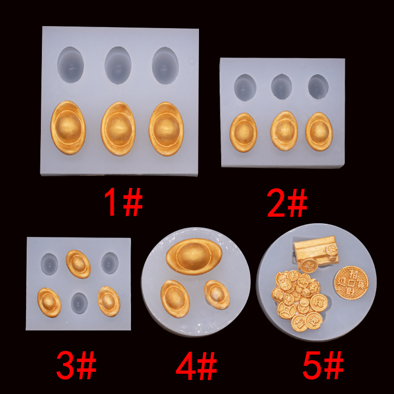 Mini lingote oro molde de silicona DIY accesorios decoración la torta chocolate fondant ritmo seco