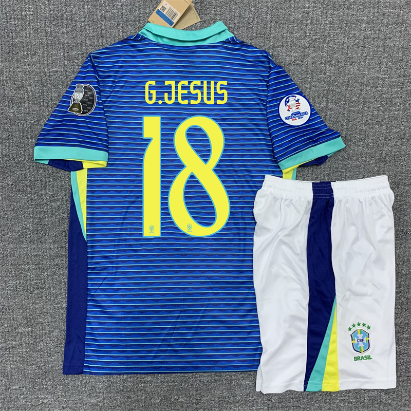 2425 アメリカカップ ブラジル代表 アウェイ 10番 ネイマール 7番 ヴィニシウス サッカーユニフォーム セット|undefined