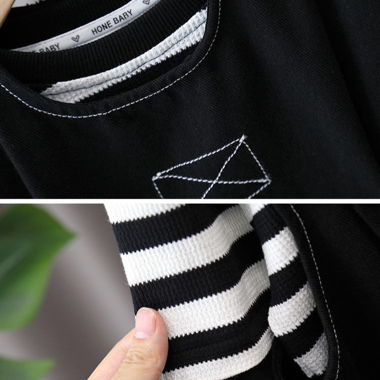 6212 juego de ropa de otoño para niños 2025 nuevo bebé de estilo coreano chaleco suelto primavera y otoño suéter de tres piezas set de moda