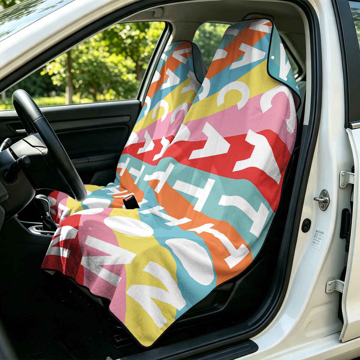 2-piece dual-use car seat cover, ultra-fine fiber, can be used as a beach towel, printed car protective seat cover 13