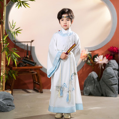 男童漢服2024龍年春秋新款唐裝刺繡兒童古裝公子服演出服套裝批發