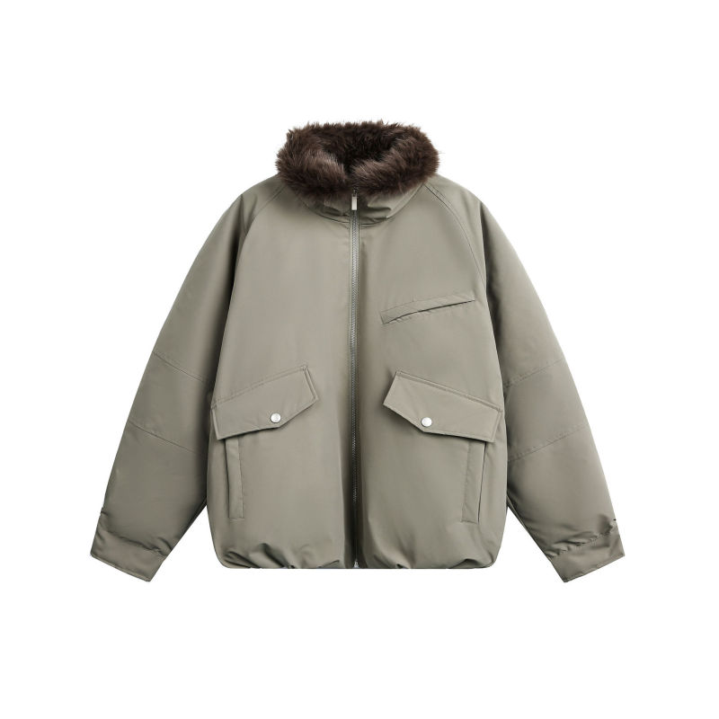 2025 Winter Outdoor Eco-Friendly Fur Collar Large Pocket Parka down Jacket Unisex Trendy Casual Thick Coat
