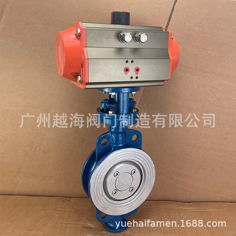 D673H-16C气动硬密封高温蒸汽蝶阀 不锈钢304板气动蝶阀 四氟蝶阀
