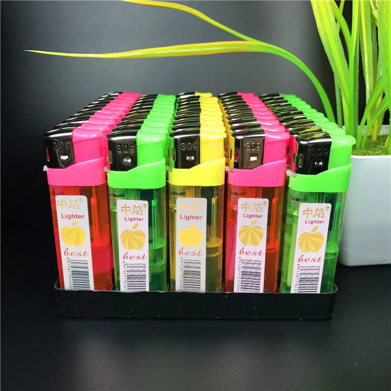 打火机厂家整盒50支E309电子明火一次性家用商跨境厂家批发速卖通|ru