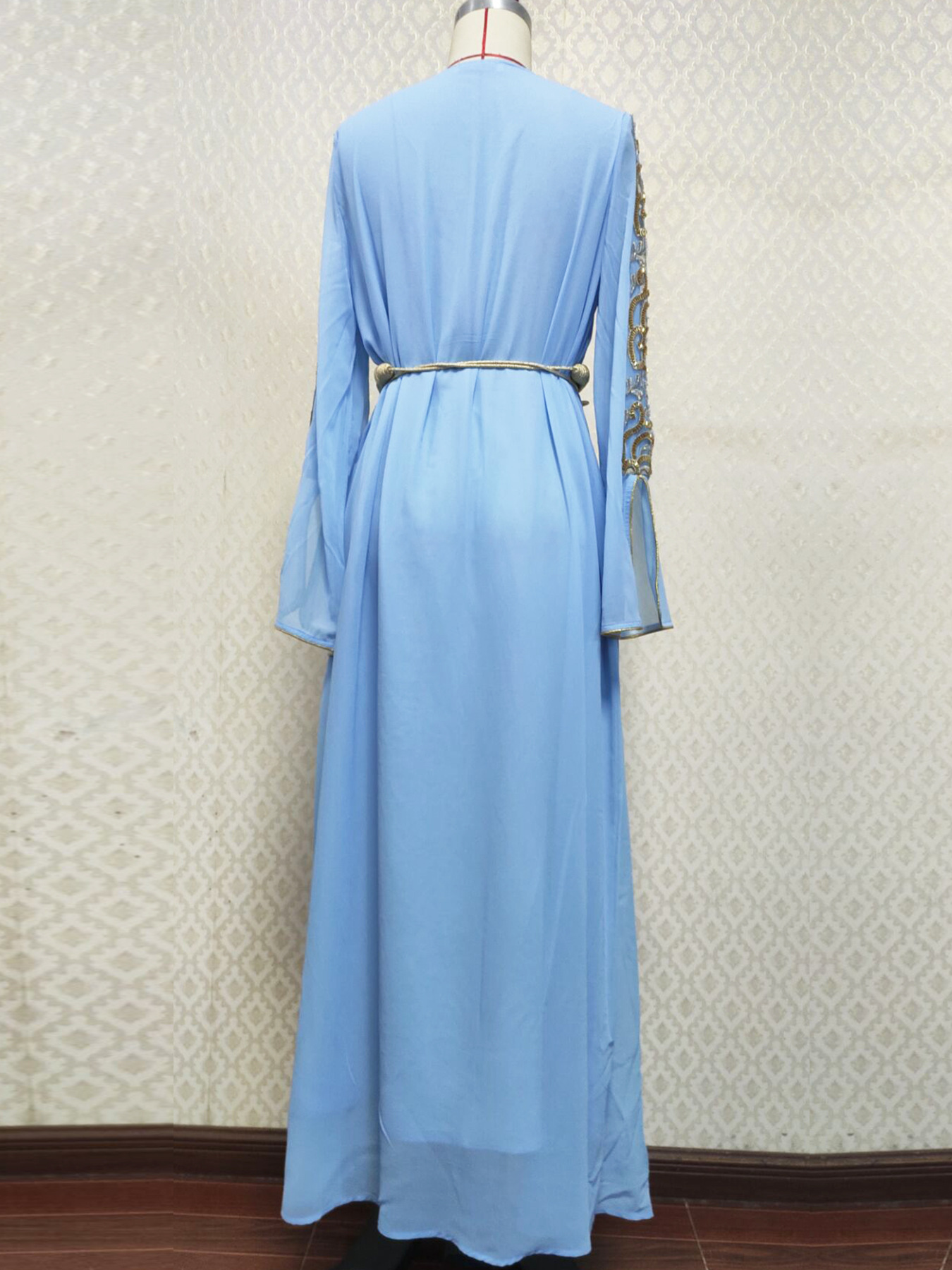 3737 Gurban Arab Dubai Foreign Trade Embroidery Appliqué Dress Muslim Party Dinner Robe