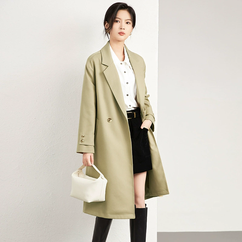 2323712-Loose and versatile long trench coat-Note: Special offer will not be returned