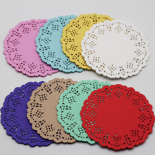 Round Square color flower bottom paper oil-absorbing paper color decorative lace lace lace paper baking paper fried pad paper pad