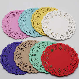 圆形方形彩色花底纸吸油纸彩色装饰蕾丝花边纸烘焙用纸油炸垫纸垫