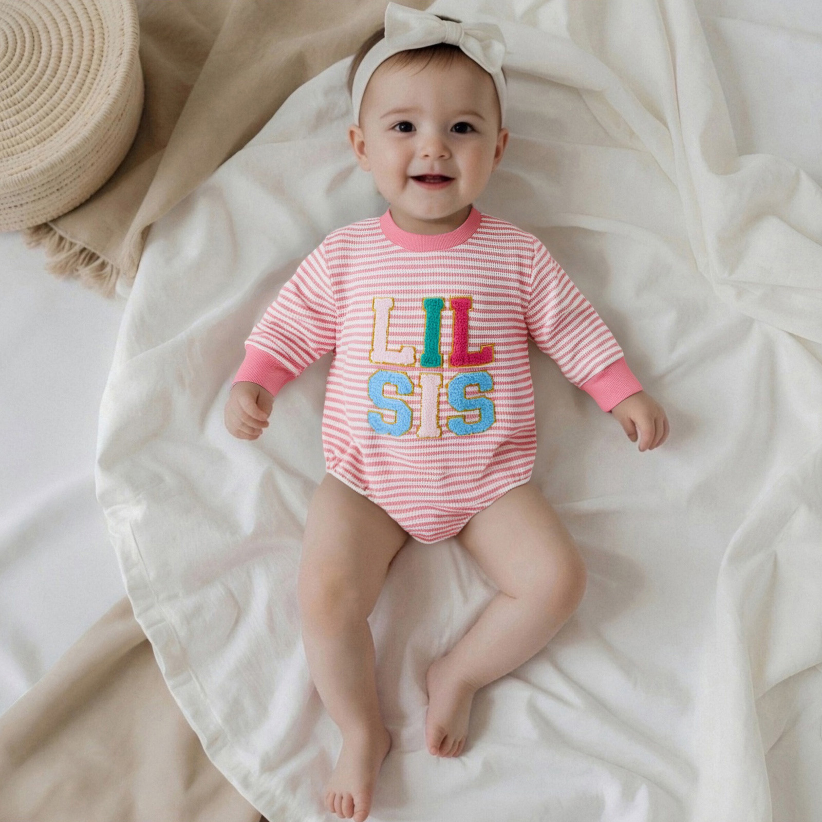 Grenouillère sweatshirt à texture gaufrée pour bébé fille_voghion.com