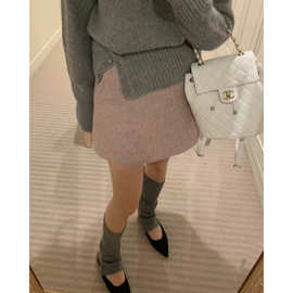 现 2026春季新款韩国设计师pretty yo*ng thing粗花呢羊毛短裙