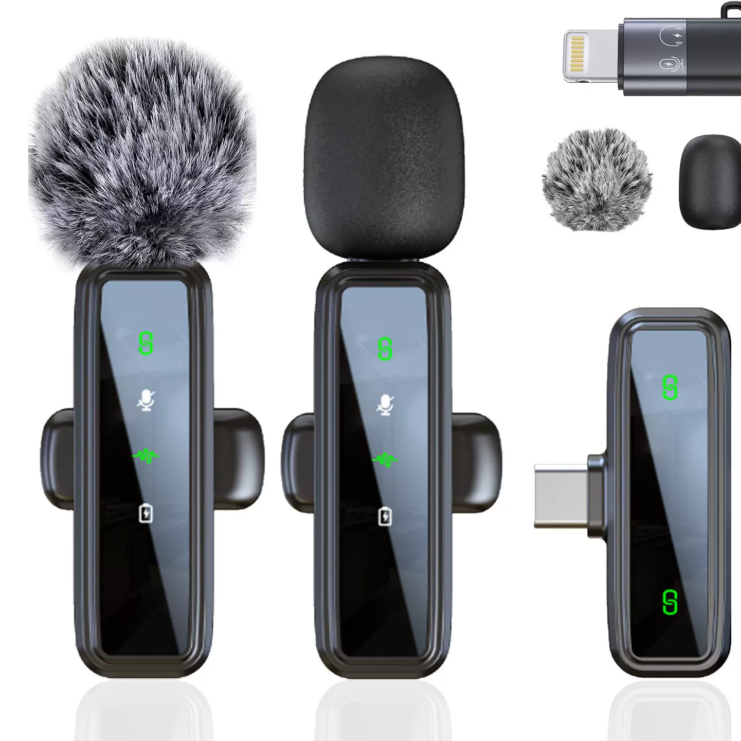 新款私模J81领夹式麦克风智能降噪话筒音麦J82三合一无线领夹麦