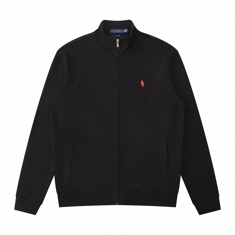 Autumn and Winter New Paul Pony Logo Men's Knit Sweater Jacket Stand Collar Cardigan Zipper Knit Jacket Casual Sweater