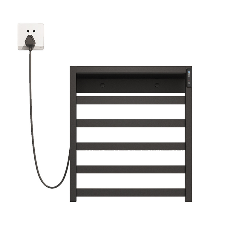 Toallero eléctrico calefactable de acero inoxidable para baño de casa y hotel, gris plomo, barra calefactora para toallas, secado, temporizador, inteligente.