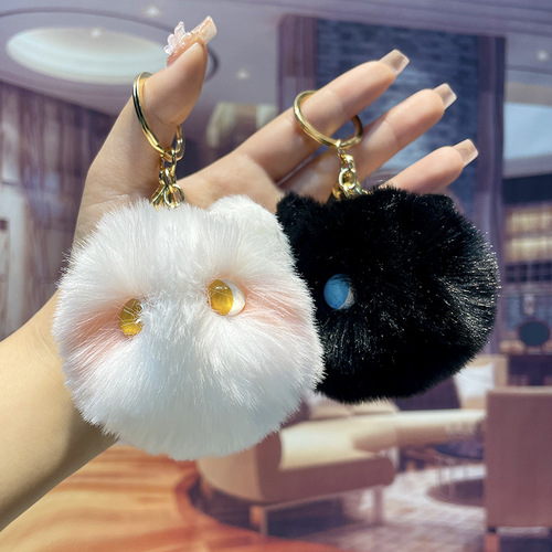 New wholesale plush cat keychain pendant Yiwu Epoxy small commodities student cute backpack mobile phone pendant