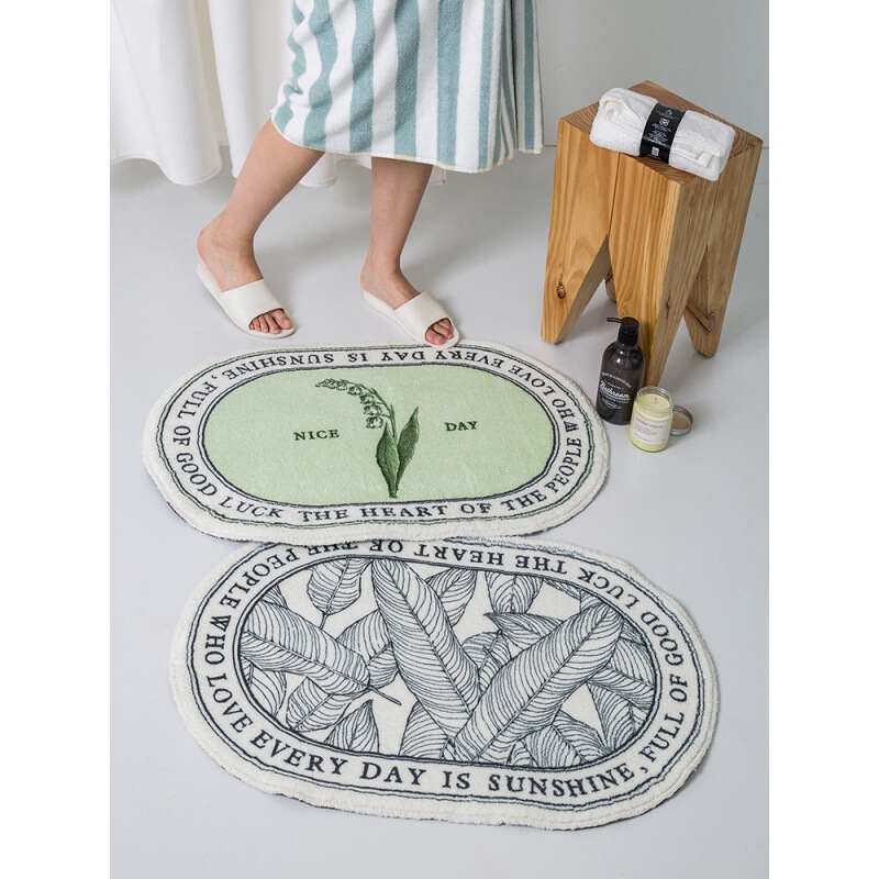 Nordic Ins Style Simple Floor Mat Bathroom Mat Floor Water Absorbent Toilet Machine Washable Anti-Slip Mat Home