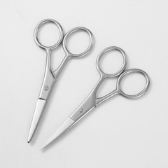 Stainless steel round head nose hair scissors beard scissors nose hair scissors makeup scissors eyebrow scissors small beard scissors beauty eyebrow scissors