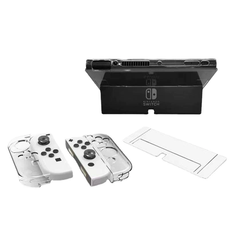 Nintendo Switch OLED разделенный кристаллический чехол, открывающееся окно разделенный защитный чехол прозрачный PC твердой тонкой вставкой базой