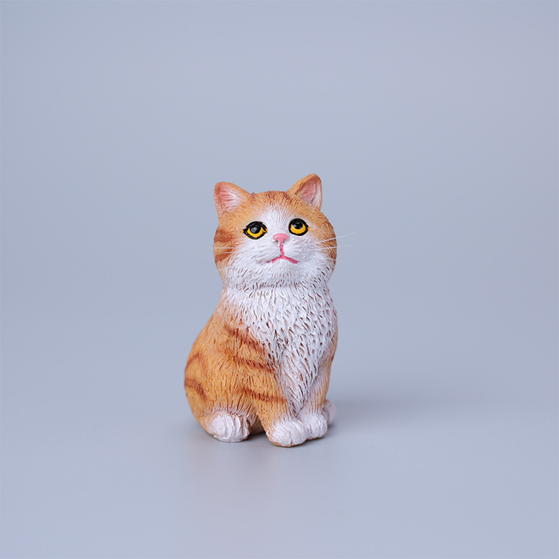 座っている猫の装飾品オレンジ猫黒と白の猫ペットモデルかわいいミニカー車のインテリア装飾おもちゃ DIY|undefined