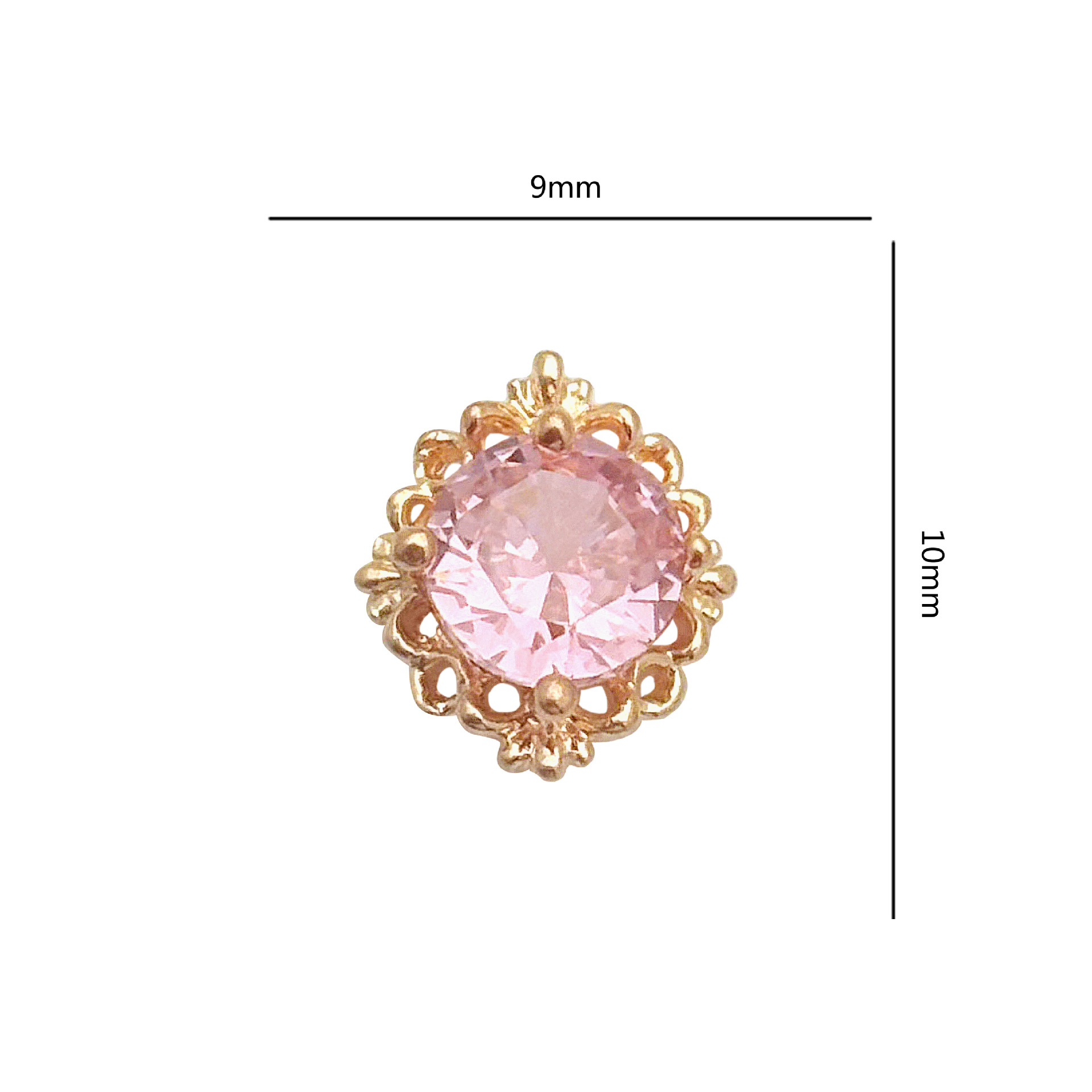 Retro ronda circonio uñas joyería uñas diamante joyería DIY uñas pegatina circón único retro circón fábrica lote