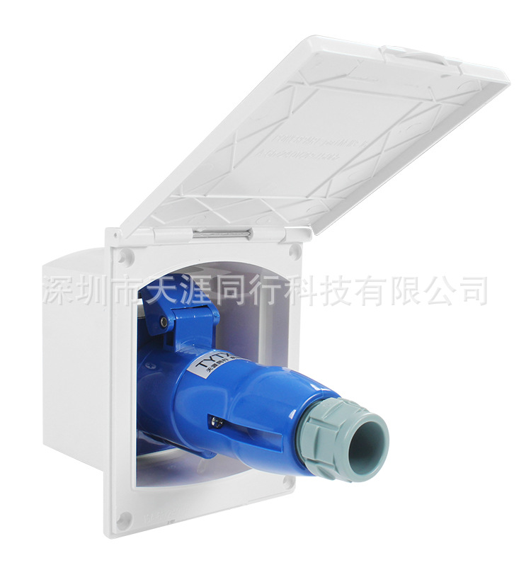 Popular Rv External Power Socket Plug, Power Interface, Waterproof Power Box, 3-Pin 16A Mains Power Interface
