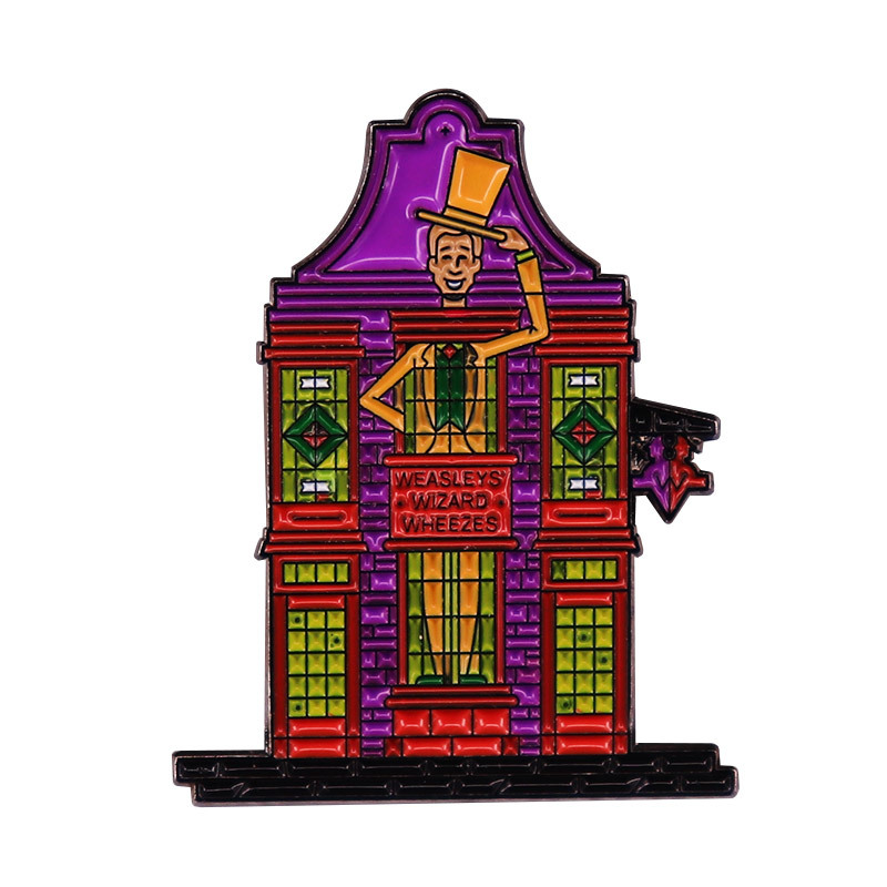 Weasley Joke Shop Brooch Magic Trick Workshop Badge Fashion Metal Accessories