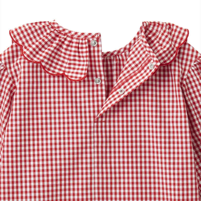 Camisa niña japonesa dibujos animados conejito manzana bordado cuello de muñeca camisa de manga larga camisa de fondo