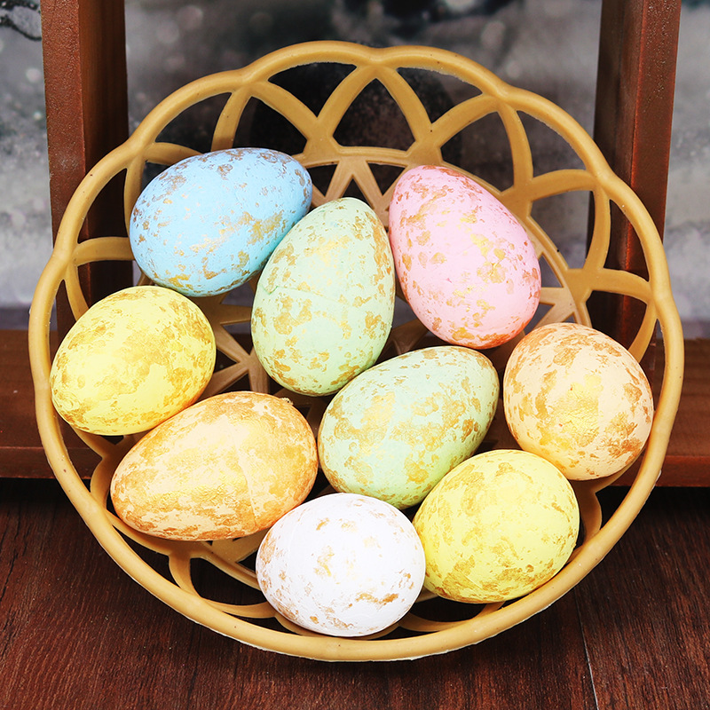 Nueva decoración de Pascua 3*4cm colorido canasta de espuma pequeño huevo de Pascua huevo de espuma juguete para niños