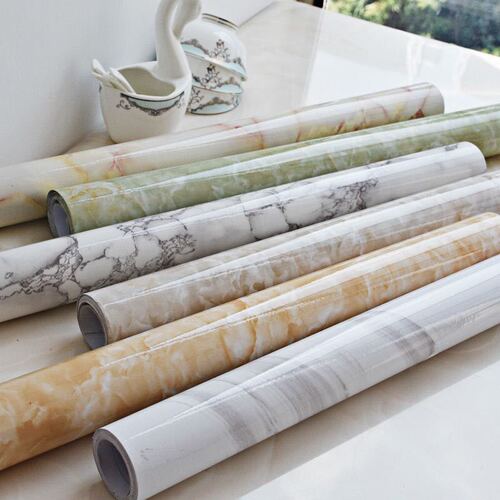 Desktop sticker, desk wallpaper, waterproof self-adhesive wallpaper, marble desk stickers, for desks, dining tables, coffee tables—furniture renovation, thickened.