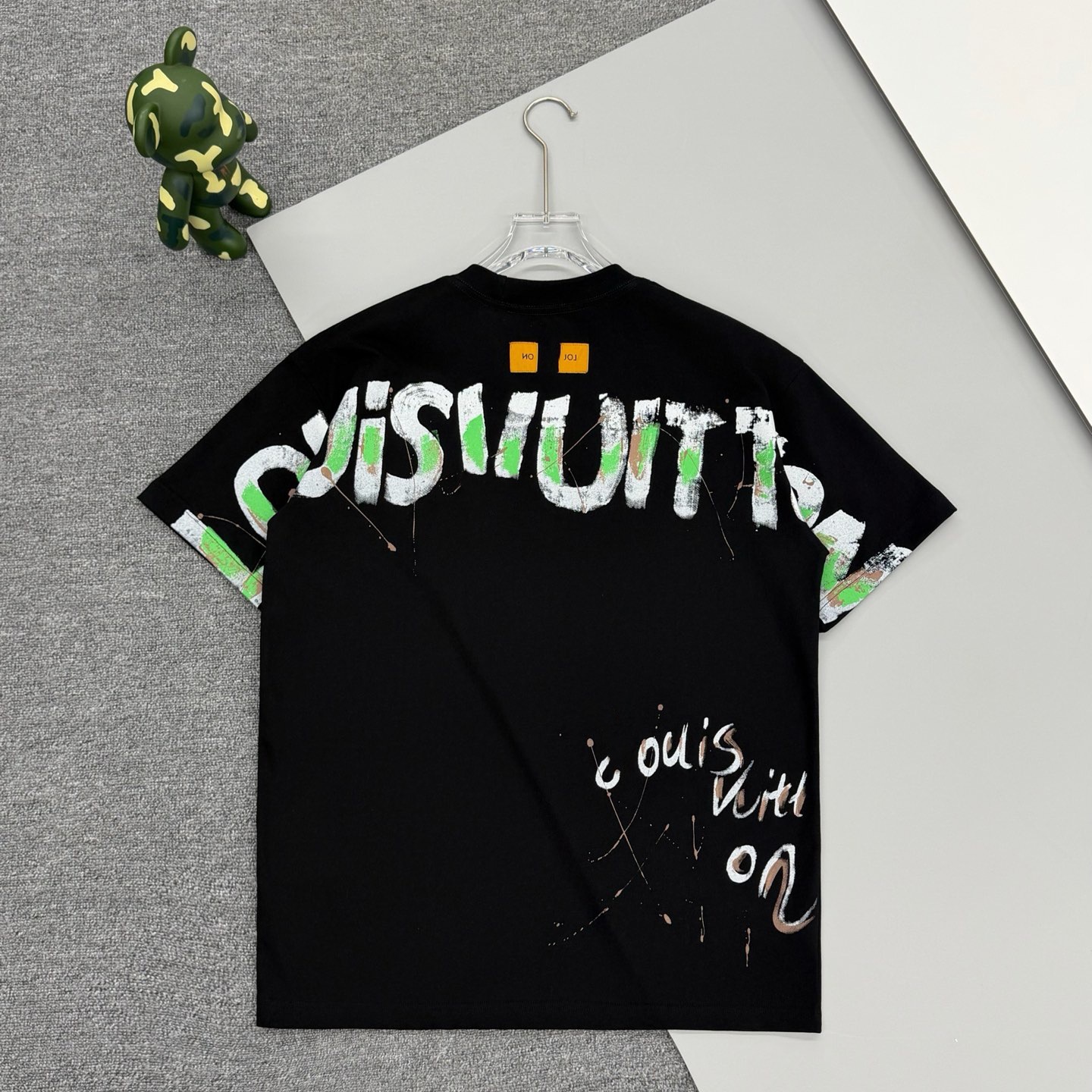 Louis Vuitton T-shirt 3D Graffiti Logo Black