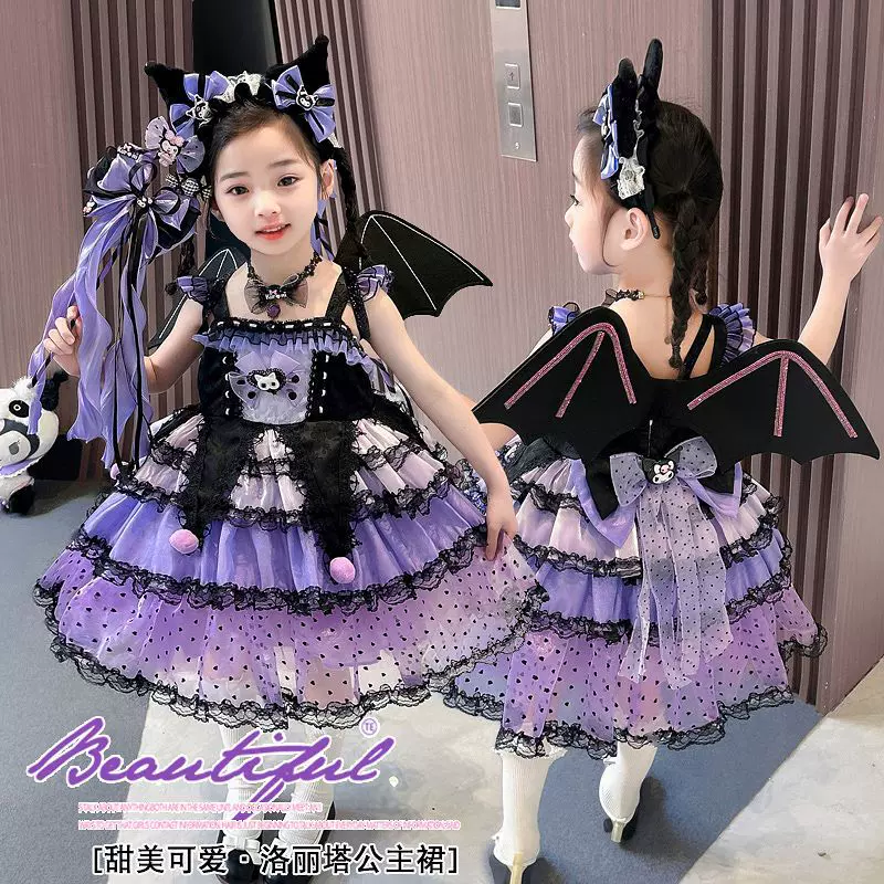 儿童库洛米公主裙夏装2025新款女童蓬蓬裙生日礼服洛丽塔连衣裙