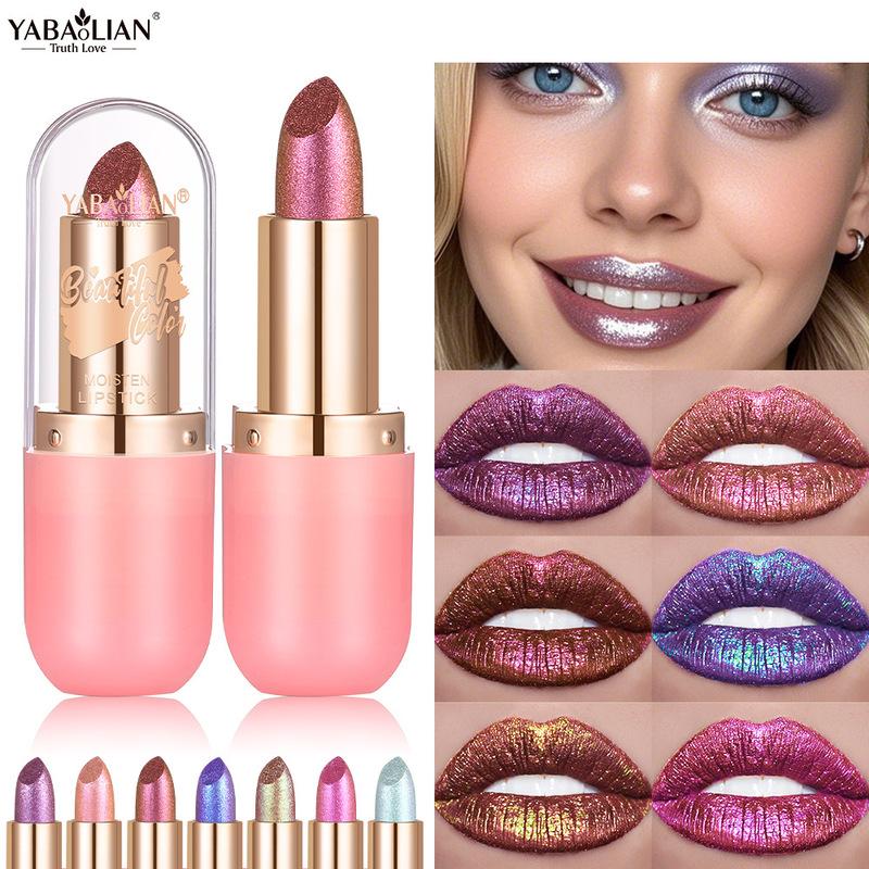 Chameleon lipstick is a popular cross-border Amazon product, YABAOLIAN Chameleon Color-Changing Lipstick with dazzling diamond shimmer