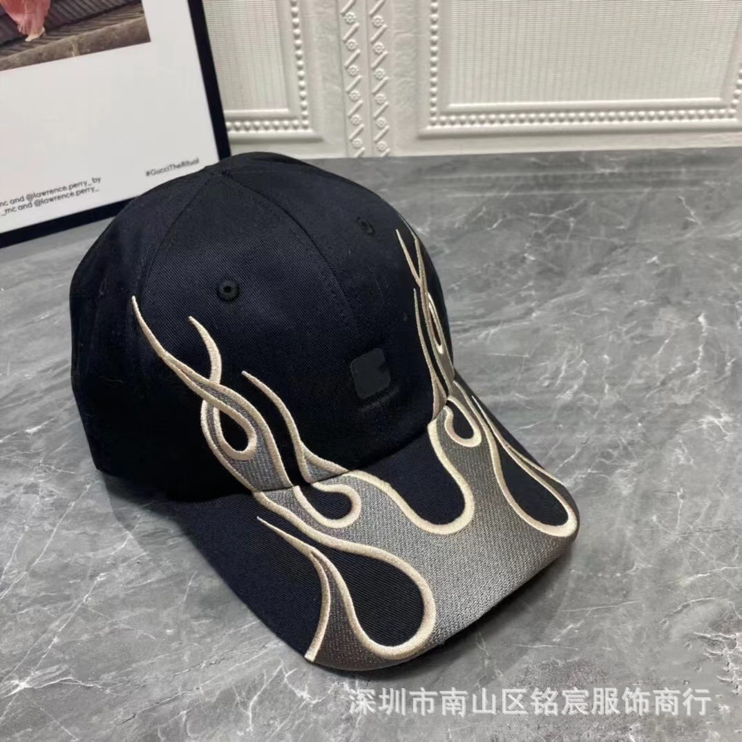 thumbnail for Home B ~ Big Brand High Quality Flame Baseball Cap Men&#039;s and Women&#039;s All-match Personality Street Trendy Big Head Skinny Cap