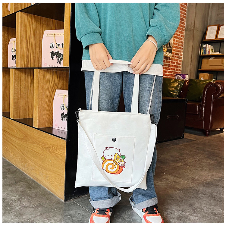 The new Korean-style cute Japanese-style single-shoulder bag is selling well. It's a simple and versatile canvas bag for college students' crossbody tutoring undefined