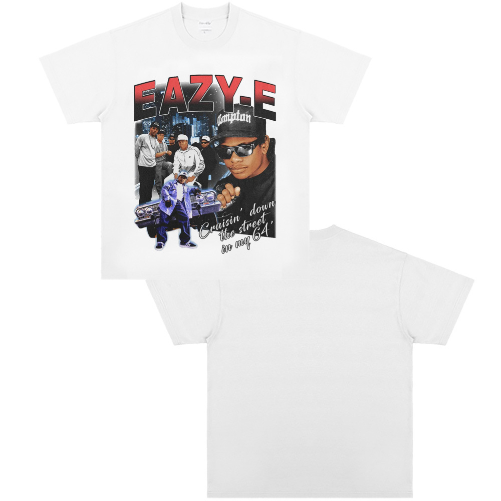 West Coast Rap N.W.A. Digital Direct Jet Washing Made Old American Retro Little Neck Camiseta image 6