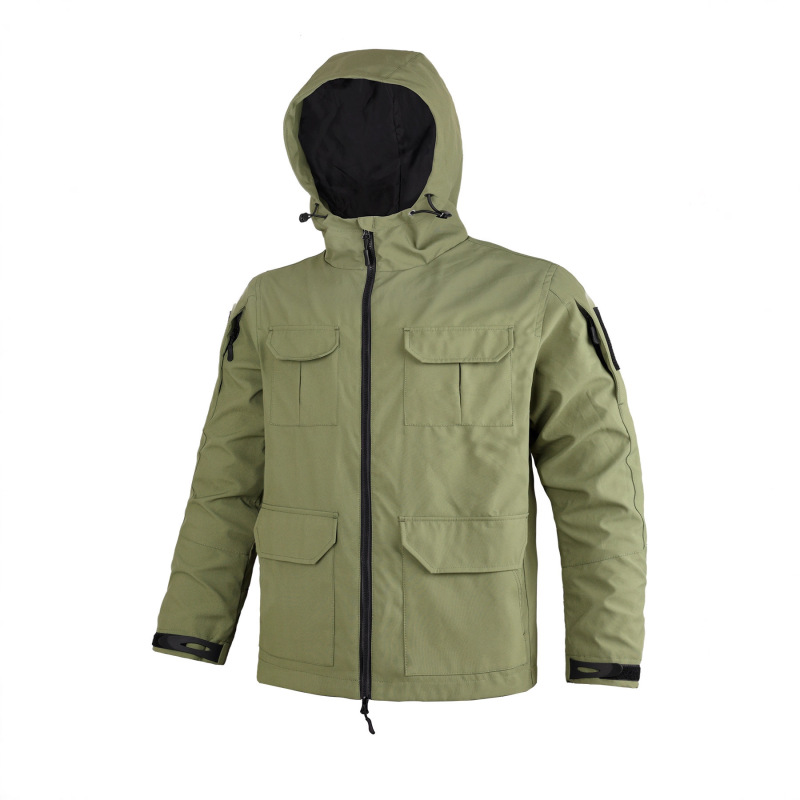Multi-Pocket Windbreaker Jacket Hooded Autumn and Winter Men's Casual Coat Practical Jacket Windproof Workwear Cross-Border Dropshipping