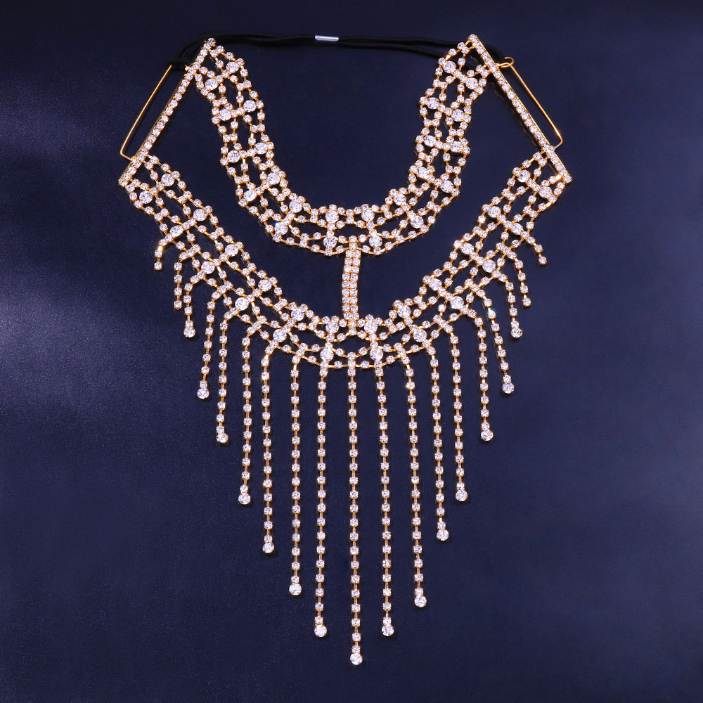 Europa y América transfronteriza garra cadena rhinestone máscara personalizada mascarada máscara de la borla de Halloween facial máscara de la joyería