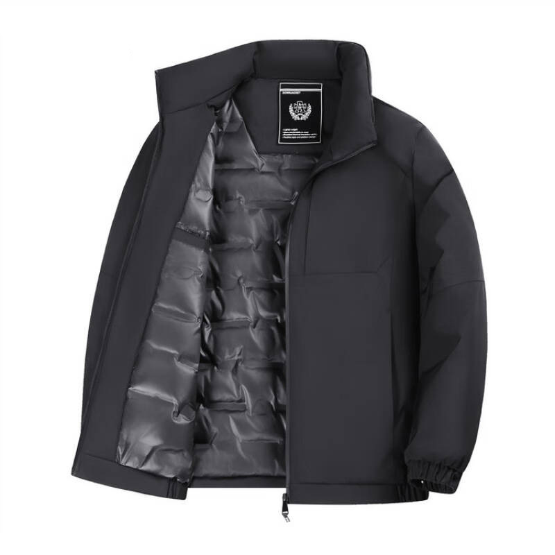 Middle-aged men's fashionable and simple white duck down jacket, 2026 winter casual versatile stand collar warm coat