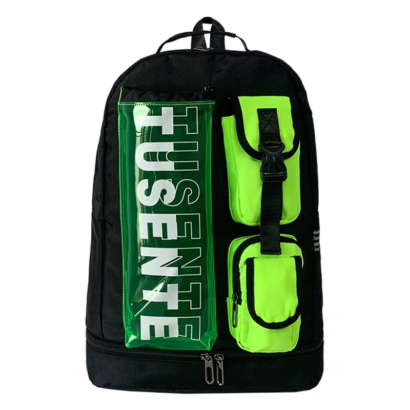 Deportes mochila nueva gran capacidad zapatos independientes posición contraste color bádminton raqueta bolsa distribución TikTok texto cifrado entrega única