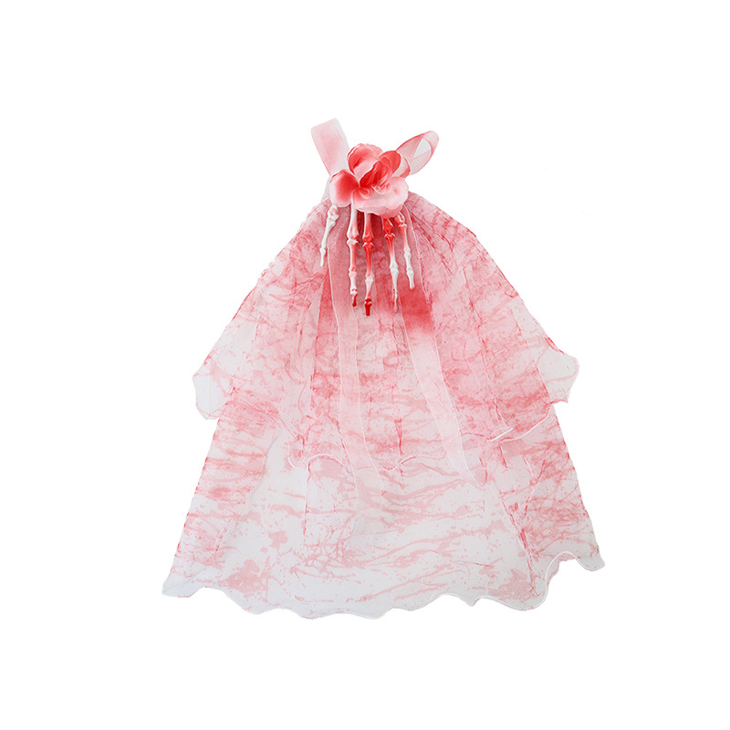 Halloween nueva máscara de mitad de cara baile de terror vestido de sangre clipes de pelo maquillaje accesorios de espectáculo