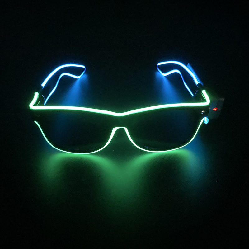 Nuevo comercio exterior de dos colores el juguete fluorescente LED inalámbrico gafas luminosas noche discoteca baile atmósfera accesorios selección multicolor